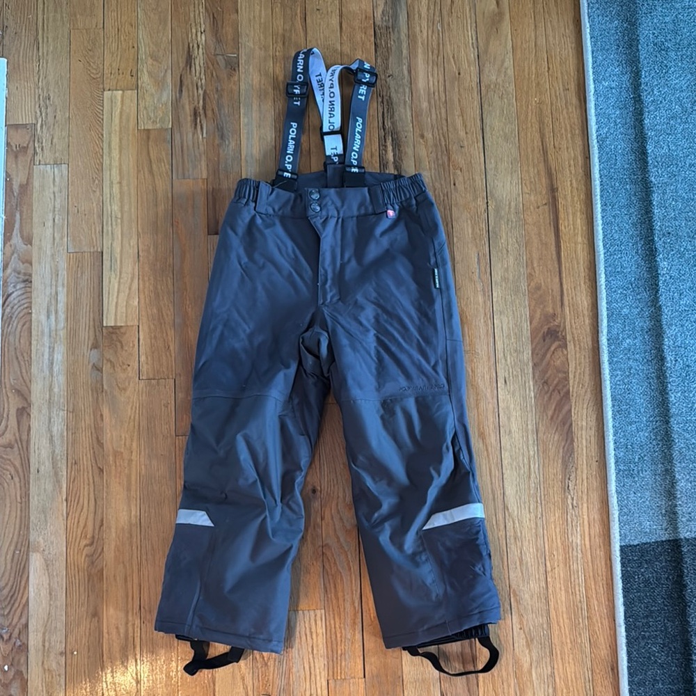 Polar O. Pyret Black Snow Pants with Suspenders Size 6-7